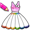 Glitter Dresses Coloring Book - Drawing pages ไอคอน